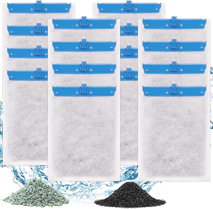 fishkeeper 16 Pack Large Filter Cartridges Compatible with Tetra Whisper Bio-Bag Filters Replacement Filter Cartridges for Whisper Power Filters 20i/40i /IQ20/30/45/60 PF20/30/40/60(Ready to Use)