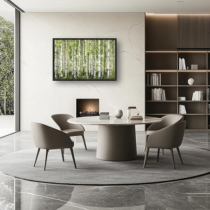 Extra Large Birch Tree Framed Wall Art for Living Room,Oversized Green Aspen Trees Forest Pictures Wall Decor,Canvas Print Painting Modern Artwork Bedroom Office Bathroom 36L" x 24W"