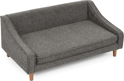 Dog Sofa Couch for Medium to Large Dogs, Durable Pet Sofa with Washable Fabric, Elevated Mini Dog Bed with Wooden Legs for Medium and Large Dogs, Dark Grey
