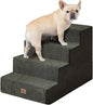 EHEYCIGA Dog Stairs for Bed 20" H, 4-Step Extra Wide Dog Steps for High Bed, Pet Steps for Small Dogs and Cats, Non-Slip Balanced Pet Ramp Indoor, Olive Green