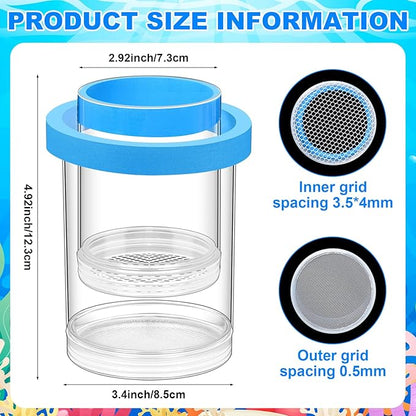 2 Pcs Breeder Box for Fish Tank Aquarium Breeder Separation Net Breeding Box with Suction Cup for Small Fish Shrimp Clownfish Guppy(Blue,L)