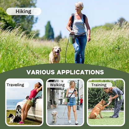 Dog Treat Pouch Training Behavior Aid, Dog Treat Training Bag for Dog Walks Outdoor Activities Travel, Built-in Poop Bag Dispenser 3 Ways to Wear