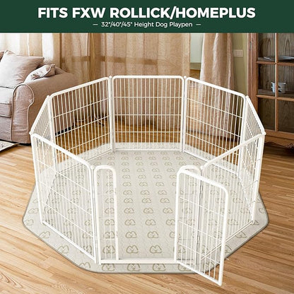 FXW Washable Pee Pads for Dogs, Puppy Pads with Super Absorbent, Specifically Designed for FXW Rollick/Homeplus 32/40/45inch 8 Panels Dog Playpen, 34" Octagon, Khaki, 1 Pack