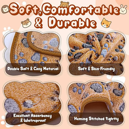 3 Pcs Washable Guinea Pig Blankets Absorbent Small Animal Fleece Bedding Cage Liners Reusable Pet Pee Pad Sleep Mat Pad Cover for Hamster Ferret Rabbit Chinchilla Hedgehog (Multi, Muitisize)