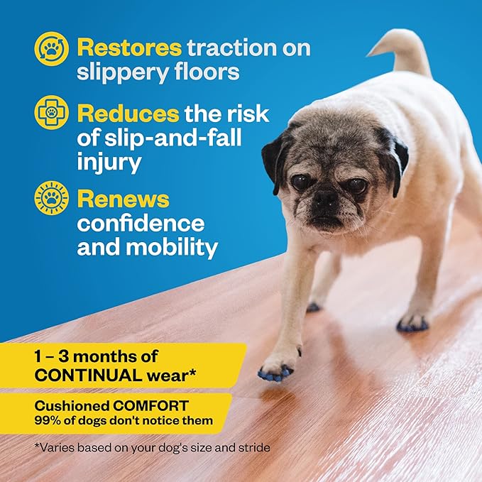 Dr Buzby's Large ToeGrips for Dogs - Instant Traction on Wood/Hardwood Floors - Anti Slip Relief - Grippers for Senior Dogs - Stop Sliding Instantly - Rubber Nails for Paws - 1 Pack (20 Grips)