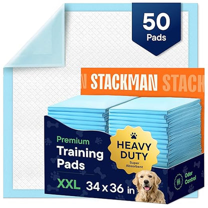 Dog Pads Large Pet Pee Pads for Dogs & Puppy Training 34" x 36" Potty Pads for Dogs [50-COUNT] Leak-Proof Dog and Puppy Pads - Quick-Dry Surface - Heavy Duty Absorbent Disposable Dog Wee Pad Bulk Pack