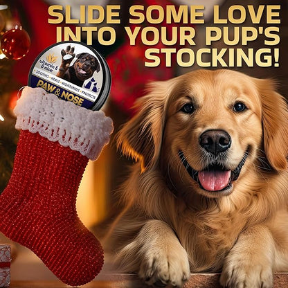 Dog Paw Balm for Dry Cracked Paws – Lick-Safe Moisturizer and Organic Paw Wax with Aloe & Vitamin E – Hot Pavement and Winter Snow Protection – Nose Safe – for All Breeds