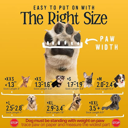 DOK TigerToes Premium Non-Slip Dog Socks for Hardwood Floors - Extra-Thick Grip That Works Even When Twisted - Prevents Licking, Slipping, and Great for Dog Paw Protection - Size Medium