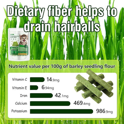 30g Cat Grass Sticks, Delicious Cat Grass Teething Stick Edible Cats Chew Toy Cat Treats Snack for Teeth Cleaning and Hairball Removal