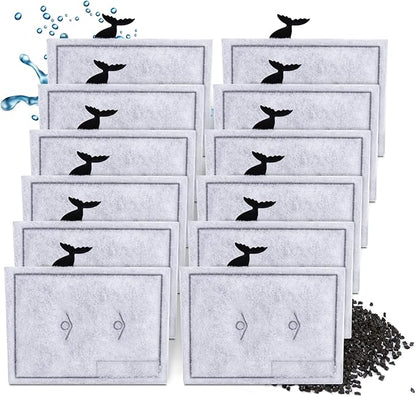 12 Packs Small Filters Cartridges Compatible with Aqueon Small Filter Carbon Filter Cartridge Compatible with Aqueon QuietFlow E Internal Power Filter 10 and 1/2.5/5 Gallon Minibow Aquarium Filters