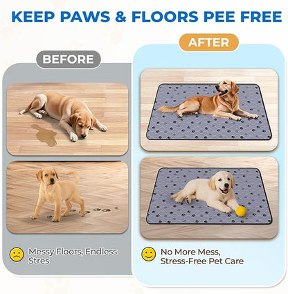 Fostanfly Non-Slip Washable Pee Pads for Dogs, 2 Pack Large 63"x63" Ultra-Absorbent and Leak-Proof Reusable Potty Training Pads for Dogs and Cats Puppy Pads