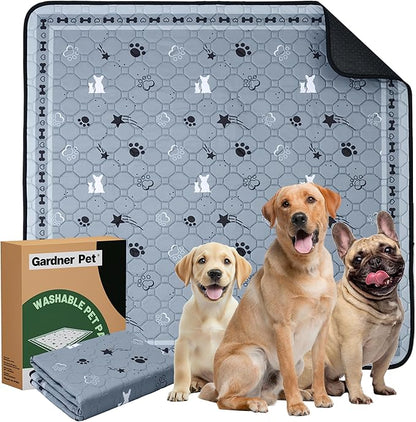 Gardner Pet Washable Dog Pee Pads, 72'' x 72'' Non Slip Dog Mats with Great Urine Absorption, Reusable Puppy Pee Pads for Potty Training , 1 Pack