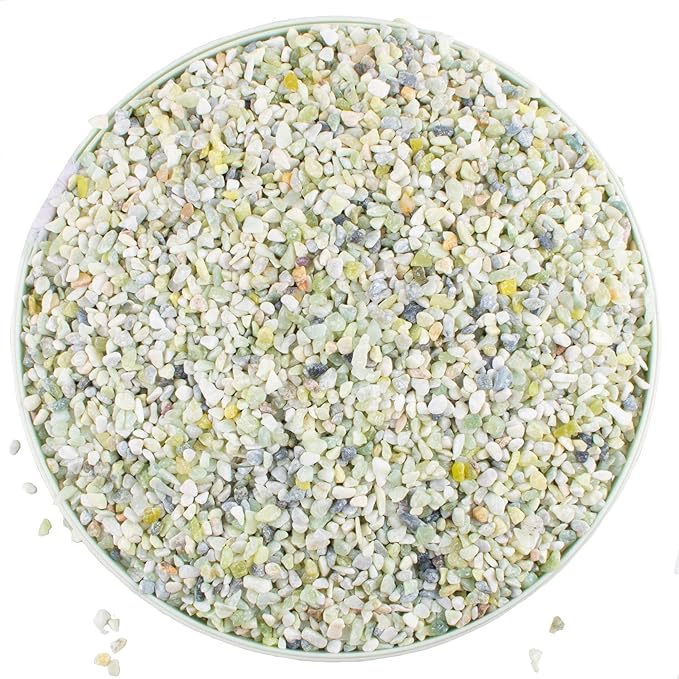 7lb Jade Bean Pebbles,1/4 Inch Cactus Bonsai DIY Rocks, Natural Succulent Rock and River Rocks Decorative for Aquariums, Vases, Terrarium, Outdoor Gardening, Top Dressing for Potted Plants