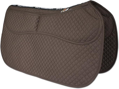 ECP Equine Comfort Products Thermoregulating Western Saddle Pad, Machine Washable Contoured Fit, Water Absorbing, Therapeutic, Shock Absorbing with Adjustable Memory Foam Shims