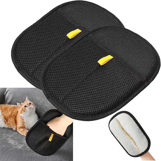 2 Pack Pet Hair Removal Gloves for Cats & Dogs,2025 Electrostatic Pet Hair Removal Gloves for Bedding,Reusable & Washable Efficient Grooming Gloves for Clothing,Furniture,Carpet,Car Seat,Pet Grooming