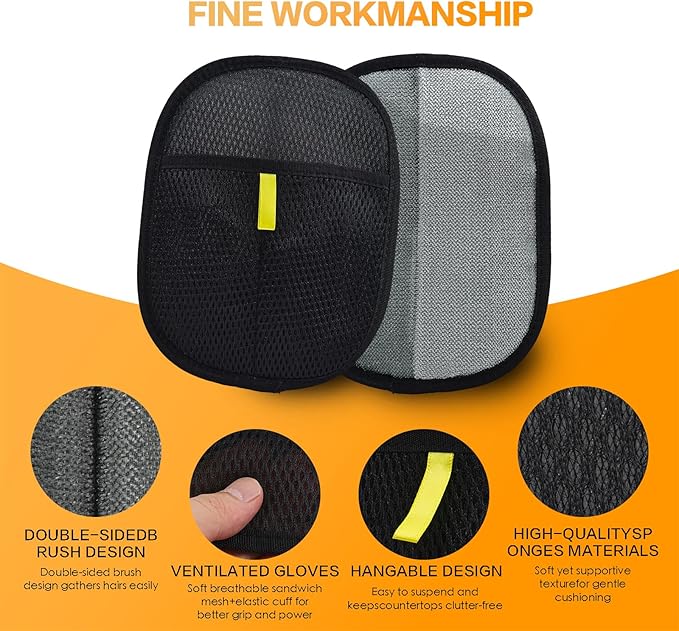 5pc Pet Hair Removal Gloves, Reusable Cats & Dogs Pet Hair Removal Tool,Efficient Pet Hair Removal Electrostatic Gloves is Suitable for Clothes, Sofas, Beds and Carpets