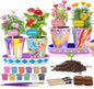 4 Set Paint & Plant Flower Gardening Kit - Gifts for Girls Ages 8-12, Arts and Crafts for Kids Ages 8-12, Kids Gardening Set, Birthday Toys Gifts for Girls Boys Ages 6 7 8 9 10 11 12