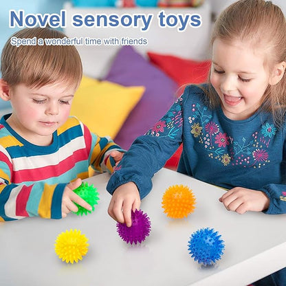 18pcs Fidget Spiky Ball Toys Stress Relief Sensory Toy for Kids Adults Toddlers, Squishy Squeeze Ball for Party Favors, Pinata Fillers, Goodie Bag Stuffers