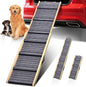 Dog Ramp for Car, 71''x 17'' Extra Long Deluxe Telescoping Design Wooden Pet Ramp, Pet Stair Ramps for Truck SUV with Non-Slip Surface, Portable Outdoor Dog Steps for Medium Large Dogs, Up to 250LBS