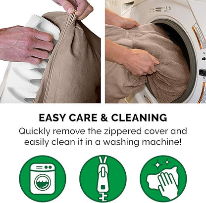 Furhaven Orthopedic Dog Bed for Large Dogs w/ Removable Bolsters & Washable Cover, For Dogs Up to 95 lbs - Plush & Suede Sofa - Almondine, Jumbo/XL