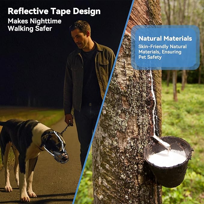 Dog Muzzle for Large Dogs, Breathable Basket Muzzles for Small, Medium and X-Large Aggressive Dog, Allows Panting Drinking, Suitable for Grooming Trimming Training (3, Blacks)