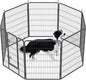 Dog Playpen, Outdoor Dog Fence, 8 Panels, 40" H Dog Pen for Medium/Small Dogs, Heavy Duty Metal Pet Fence with Gate, Portable Dog Fence for RV Camping and Yard (Black)