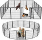 Dog Playpen 32 inch 16 Panels Indoor Outdoor Dog Pen for Medium/Small Dogs Heavy Duty Metal Dog Fence Outdoor for Yard, Puppy Playpen with Door Portable Pet Fence for RV Camping Yard