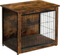 DWANTON Dog Crate Furniture with Cushion, Wooden Kennel Table with Double Doors, Indoor Dog House, Small/Medium/Large/Extra Large Size, 27.2" L, Rustic Brown
