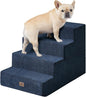 EHEYCIGA Dog Stairs for Bed 20" H, 4-Step Extra Wide Dog Steps for High Bed, Pet Steps for Small Dogs and Cats, Non-Slip Balanced Pet Ramp Indoor, Navy Blue