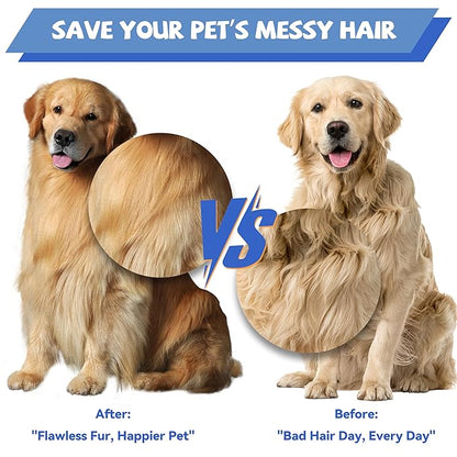 8.5 Inch Upgrade Black Professional Cat Comb,Dual-Tooth Pet Grooming Comb Anti-Static Smooth Rounded Corners Prevent Friction Breakage and Irritation,Removing Tangles,Knots,Undercoat and Excess Hair