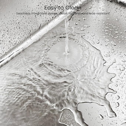 Enclosed Stainless Steel Cat Litter Box 13.8” High Sides, Extra Large Litter Box for Big Cats, XL Metal Kitty Litter Pan Pet Toilet with Wheels for Easy Mobility, Anti-Leakage, Non-Sticky, Easy Clean