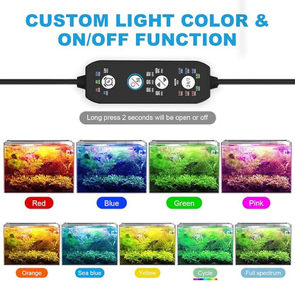 24/7 Mode LED Aquarium Light for Plants-Sunrise-Daylight-Moonlight Mode, Fish Tank Light with Auto On/Off, 7 Colors, Adjustable Timer/Brightness for 30 Inch to 36 Inch Freshwater Tank, 24W
