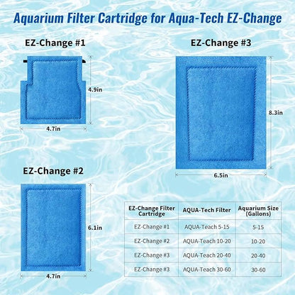 9 Pack Assembled Aquarium Filter Cartridge for Marineland Rite-Size A, Fish Tank Filters Cartridges Fit for Aqua-Tech EZ-Change #1, 5-15 Power Filter and for Marineland Penguin Power Filters 75 & 100