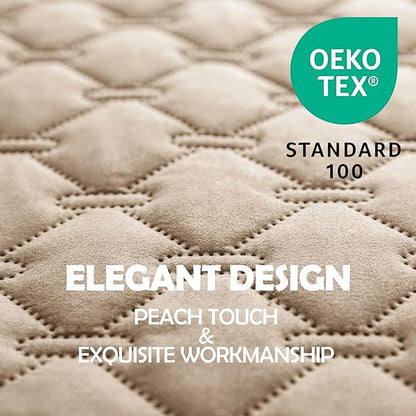 gogobunny 100% Double-Sided Waterproof Dog Bed Cover Pet Blanket Sofa Couch Furniture Protector for Puppy Large Dog Cat, Reversible (52x82 Inch (Pack of 1), Dark Beige/Light Beige)