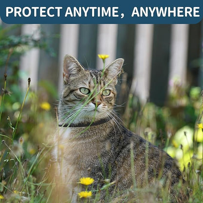 Flea and Tick Collar for Cats - 4 Pack, 32 Month Protection Treatment, Waterproof, Natural Prevention, Adjustable for Cats & Kittens (Black Grey)