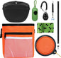Dog Treat Pouch Pet Training Kit - Silicone Treat Bag Magnetic Closure, Puppy Training Clicker, Dog Whistle, Dog Water Bowls, Poop Bags & Holder, 4 Ways to Wear Walking Fanny Pack - Orange