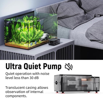 Air Pump Aquarium,Ultra-Silent/Small Size/More Output Aerator for Fish 2.5w/80GPH/18Kpa,with Air Stone Bubbler,Adjustable Airflow,Dual Outlet Suitable for 60-90 Gallon Fish Tank