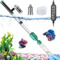 Electric Aquarium Vacuum Gravel Cleaner: 24W Fish Tank Vacuum Gravel Cleaner with Strong Suction for Automatic Water Change Algae Remover Sand Wash Water Shower and Water Circulation, Timed Off