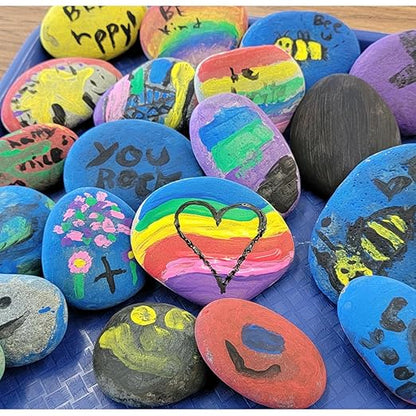 45 LB Mexican Beach Pebbles, 2-3 Inch Natural River Rocks, Premium Pebbles for Garden and Landscape Design, Decorative Stones for Fish Tank Flower Pots Water Fountains Pathways Backyard, Grey