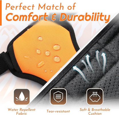 Eagloo Dog Harness Medium Sized Dog, No Pull Service Vest with Reflective Strips and Control Handle, Adjustable and Comfortable for Walking, No Choke Pet Harness with 2 Metal Rings, Orange, M