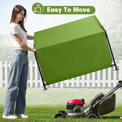 Dog Shade Shelter Outdoor 4'x4'x3' Tent for Large Medium Dogs, Outside Sun Rain Canopy Pet House for Livestock Pigs Cats with Waterproof Roof Ground Nails,Deep Green