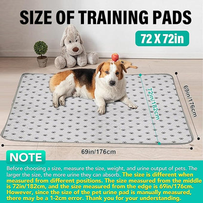 2 Pack Extra Large 72"X72" Washable Pee Pads for Dogs Super Absorbent Dog Training Pads Non-Slip Waterproof Pet Training Pads Mats Whelping Pads for Dogs Cats Puppy