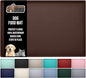 GORILLA GRIP 100% Waterproof Raised Edge BPA Free Silicone Pet Feeding Mat, Dog Cat Food Mats Contain Spills Protects Floors, Placemats for Cats and Dogs Water Bowl, Pets Accessories 16x10, Brown