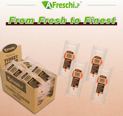 Afreschi Natural Turkey Tendon Lollipop Pack of 4, Dog Treat for Signature Series, All Natural Human Grade Puppy Chew, USA-Sourced Turkey Tendon, Rawhide Alternative