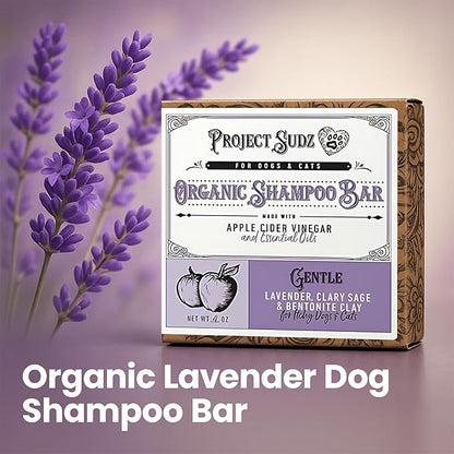 Gentle All Natural Dog Shampoo for Dry Coat for Sensitive Skin | Bar Shampoo for Dogs | Organic Dog Shampoo Sensitive Skin | Lavender (2)