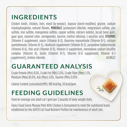 Fancy Feast Gems Pate Cat Food Mousse With Chicken and a Halo of Savory Gravy Cat Food - (Pack of 8) 4 oz. Boxes