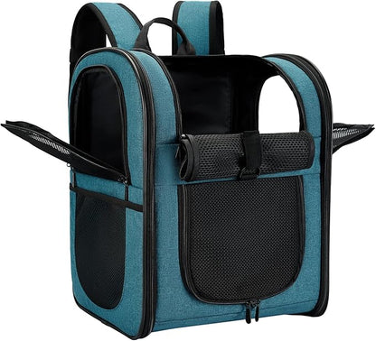 Apollo Walker Dog & Cat Carrier Backpack for 4-15lb Pets - Ventilated Safe Design with Padded Back Support, Breathable Mesh Pet Backpack for Hiking, Travel, Outdoor (Teal)