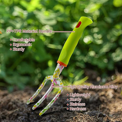 Gardening Tools – 42 Piece Premium Gardening Tool Set,Heavy Duty Hand Tools with Fashion Garden Tools Organizer Handbag,Rust-Proof Gardening Tool Kit, Ideal Gardening Gifts for Women(Pink Floral)