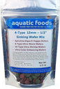 Aquatic Foods Inc. 4-Type Ultra Mix of 1/2" - 12mm Sinking Wafers, Spirulina-Algae, Worm, Shrimp, Intense Color Enhancing Wafers for Plecos, Shrimp, Snails, All Tropical Fish - 1/2-lb
