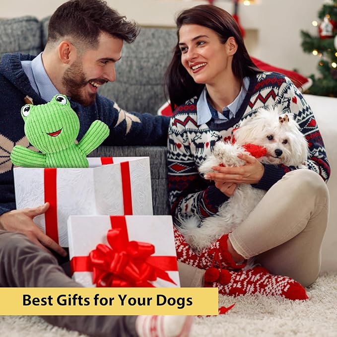 Dog Squeak Toys Durable Plush Dog Toy with Crinkle Paper, Tug of War Pull Toys for Puppies, Interactive Dog Chew Toys for Small, Medium and Large Dogs